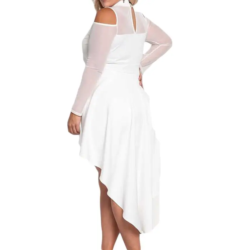 Большие размеры озорные вечерние осенние платья с длинными рукавами и открытыми