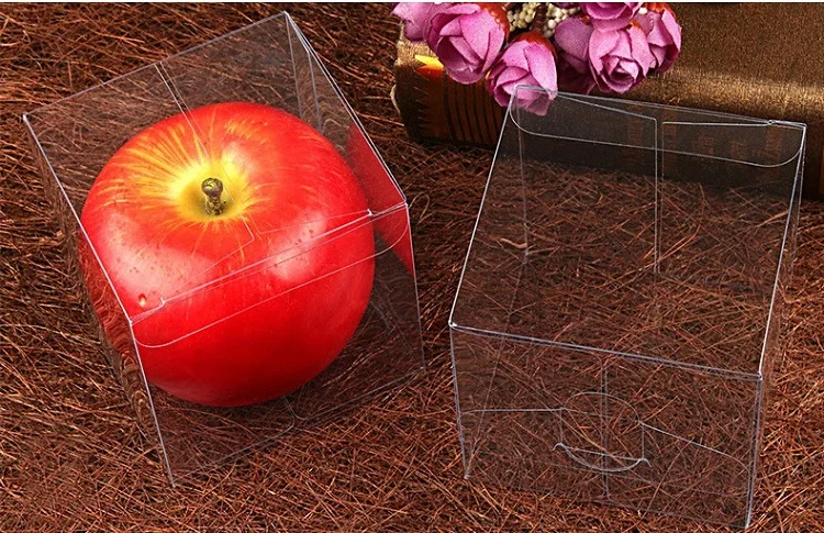 

500pcs Square 7*7*7cm PVC Boxes for Packing Candy and Halloween Gifts Candy Packing Clear Color Wedding Favor