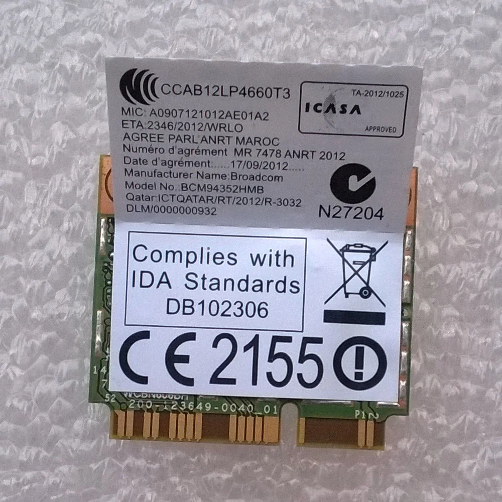 Новая Оригинальная Ltn BCM4352 + 20702 2x2AC BT4.0 HMC WLAN карта для Lenovo IdeaPad Y410p U430/U530 TOUCH Series