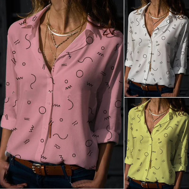 Женские топы женская рубашка Офисная летняя блузка с длинными рукавами| |