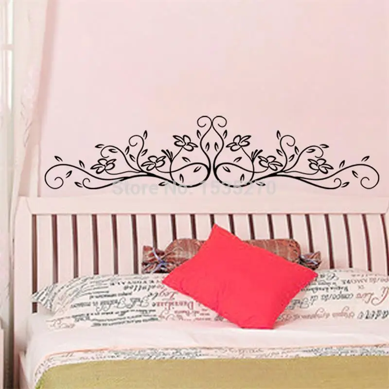 

Classical black flower vine wall stickers for Parlor wall decal decorative pvc wall sticker living room floral home decorations