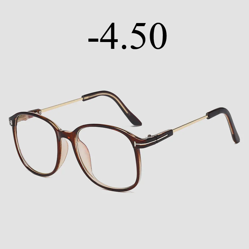 Brown -4.5 Iboode диоптрические-1,0 до-6,0 очки для близорукости ретро унисекс готовые очки для близорукости мужские и женские винтажные круглые короткие очки для коррекции зрения - Цвет оправы: Brown -4.5