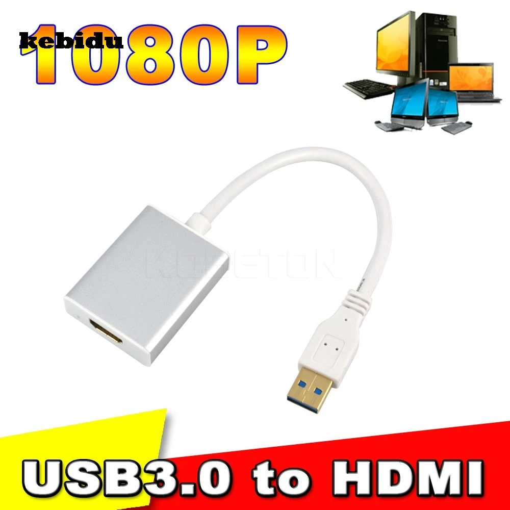 Кабель преобразователь kebidu с USB 3 0 на HDMI Графический адаптер для HDTV HD 1080P Аудио
