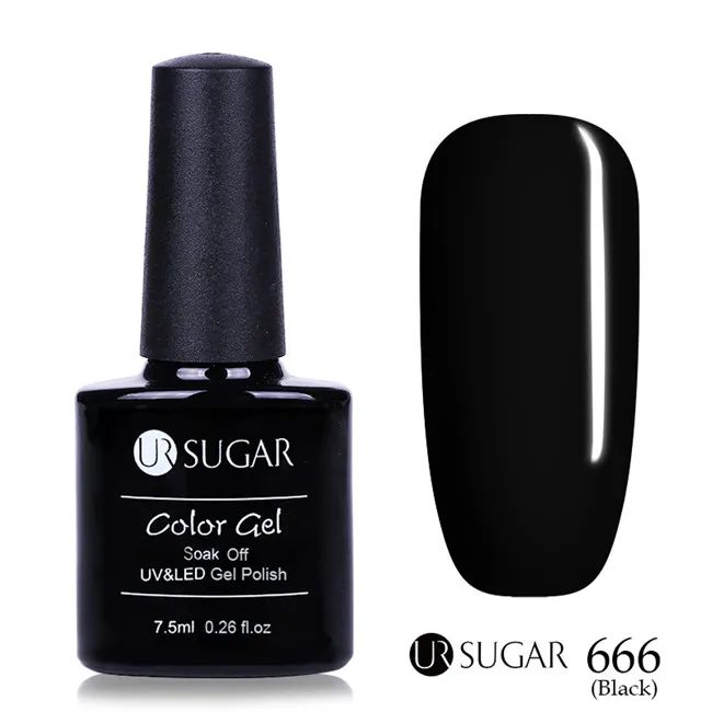 7.5ml Black Ur Sugar 7,5 мл опал желе гель белый замочить от УФ верхнее покрытие Базовое покрытие не протирать Гель-лак для нейл-арта Базовое покрытие гель лак - Цвет: 7.5ml Black