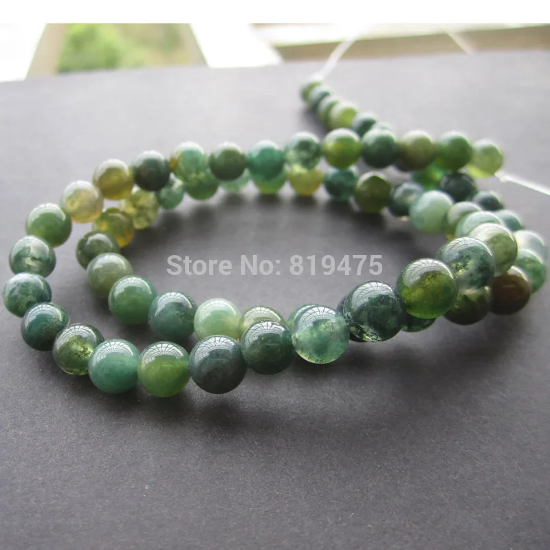 Камень Натуральный моховый 15 5 дюйма 4/6/8/10 мм|round beads|beads for jewelry makingbeads |