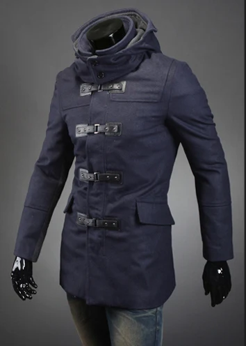 Шерстяная ткань пальто развивать людей с капюшоном ветровка мода 1228 - 6 | Мужская