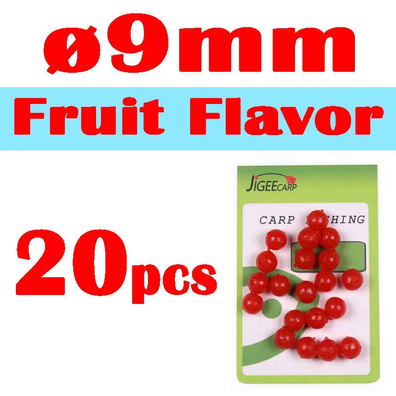 9mm fruit flavor JIGEECARP 20 шт. приманка для ловли карпа Ароматизированная Supa мягкое плавающее желе Boilie Pop Up Ball Кукуруза фрукты вонючие печень вкус лосося яйцо - Цвет: 9mm fruit flavor