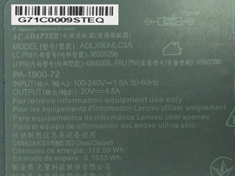 Оригинальные 90 Вт автомобильное зарядное устройство для IBM lenovo DCWP CM-2 92P1155 92P1156 92P1157