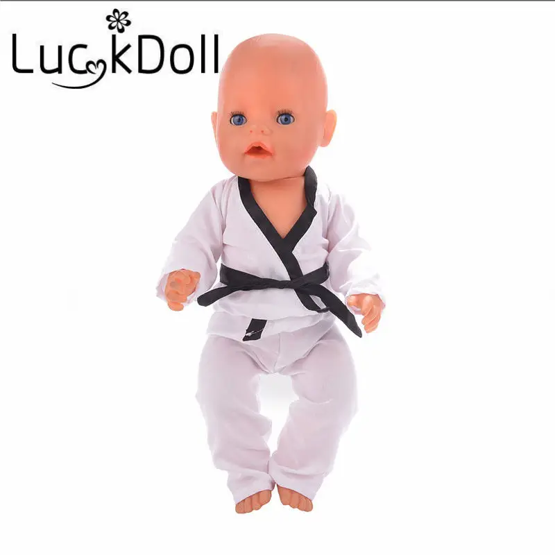LUCKDOLL тхэквондо Униформа костюм для 18 дюймов американская кукла или 43 см