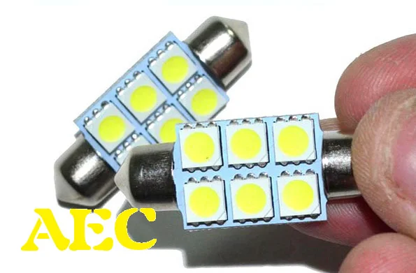 Бесплатная доставка C5W гирлянда 6SMD 5050 LED 3 чипа 31 мм 36 39 6 SMD 6LED купол лампы для