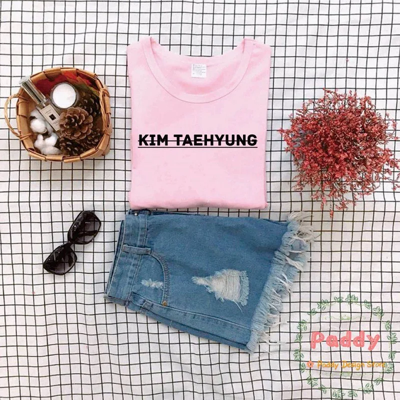 OKOUFEN ashion KIM TAEHYUNG футболка Женская Топ Мужская Футболка KPOP хип хоп Уличная футболка befree vogue Эстетическая Повседневная Горячая Распродажа