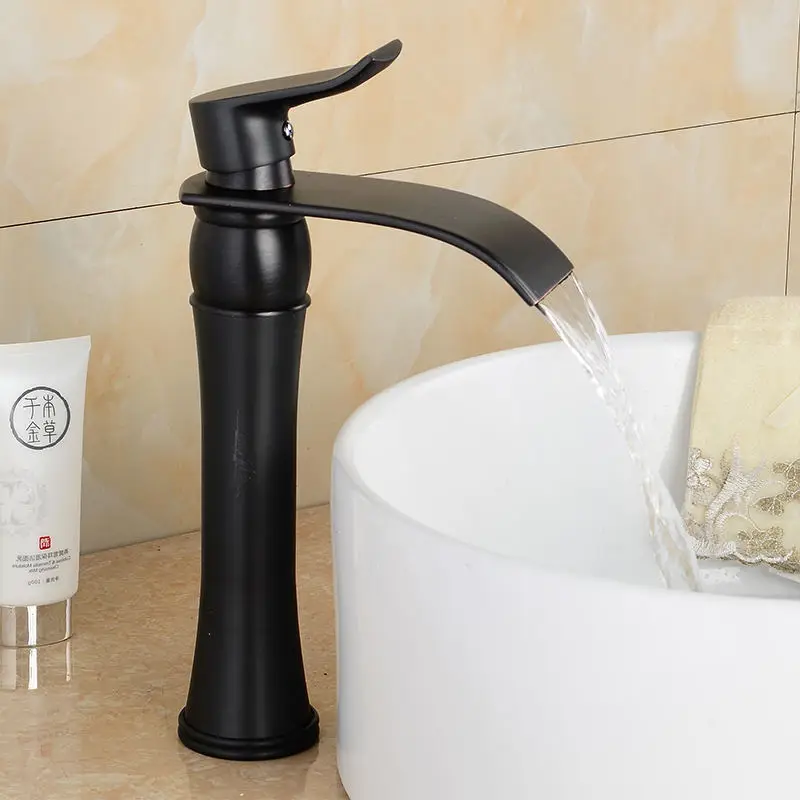 Смесители для раковины водопад золотое покрытие твердая латунь серебряный