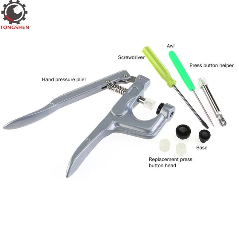 Metal Press Pliers Plastic Snaps Hand-held Tool Installs T3 T5 T8 Kam No-Sew Button Snap Fastener Attacher Punch | Дом и сад