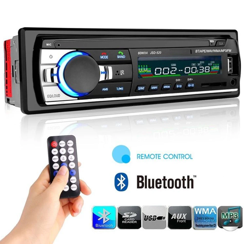 Автомобильный радиоприемник 12 В стерео система в приборной панели с Bluetooth FM Aux SD USB