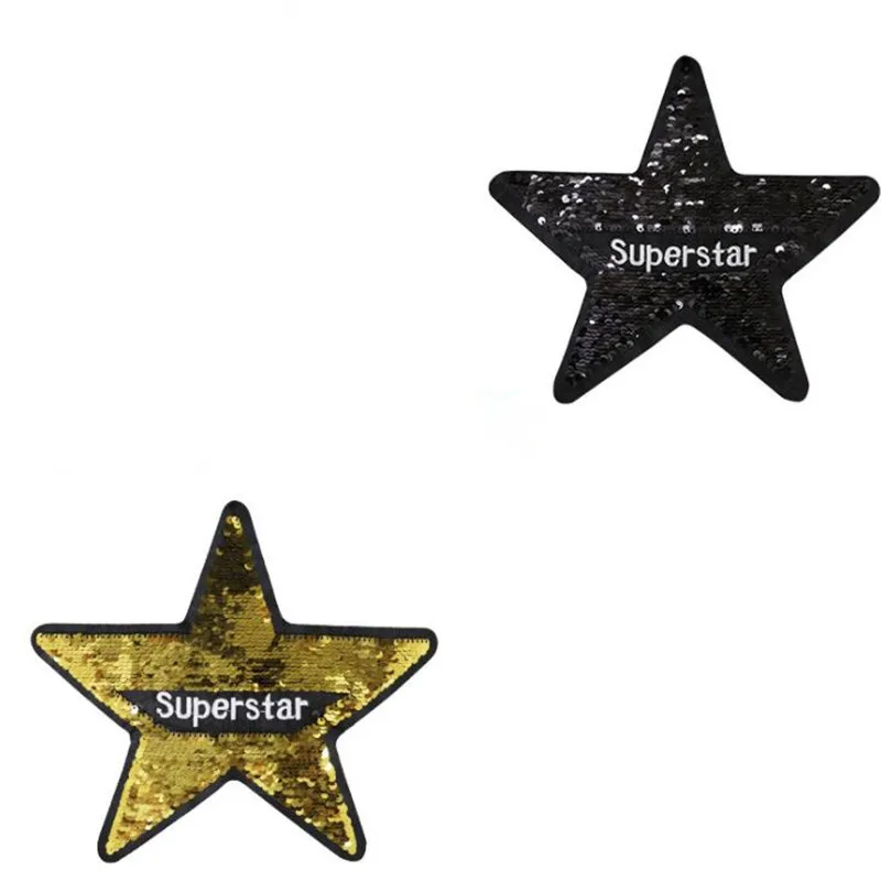 Одежда для женщин Diy Блестки суперзвезды нашивки Реверсивные изменить цвет вверх