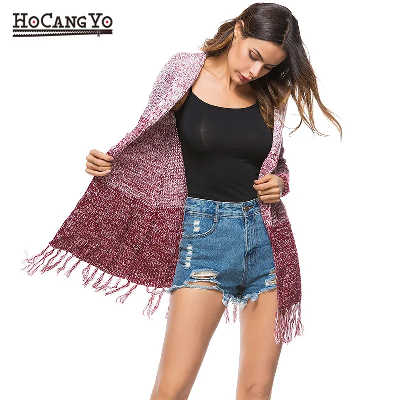 HCYO Spring Women's Clothing Long Cardigan Sweaters Large Size Hooded Knitted Cardigans Ladies Loose Casual Tassel Sweater Coat |