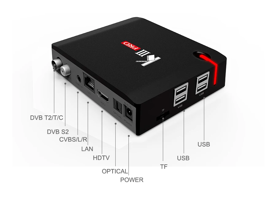Цвет KIII PRO DVB-S2 DVB-T2 DVB-C Android 7,1 ТВ коробка 3 Гб оперативной памяти, 16 Гб встроенной памяти, процессор Amlogic S912 Octa Core 4 к комбинированный CCCAM NEWCAMD Biss ключей PowerVU