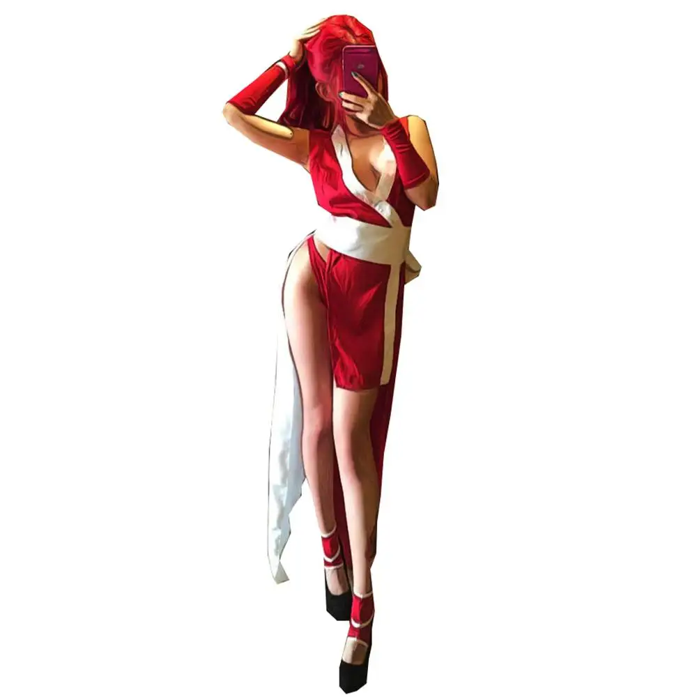 Король бойцов 97 MAI SHIRANUI Косплей костюмы японского аниме сексуальные костюмы - Цвет: Красный