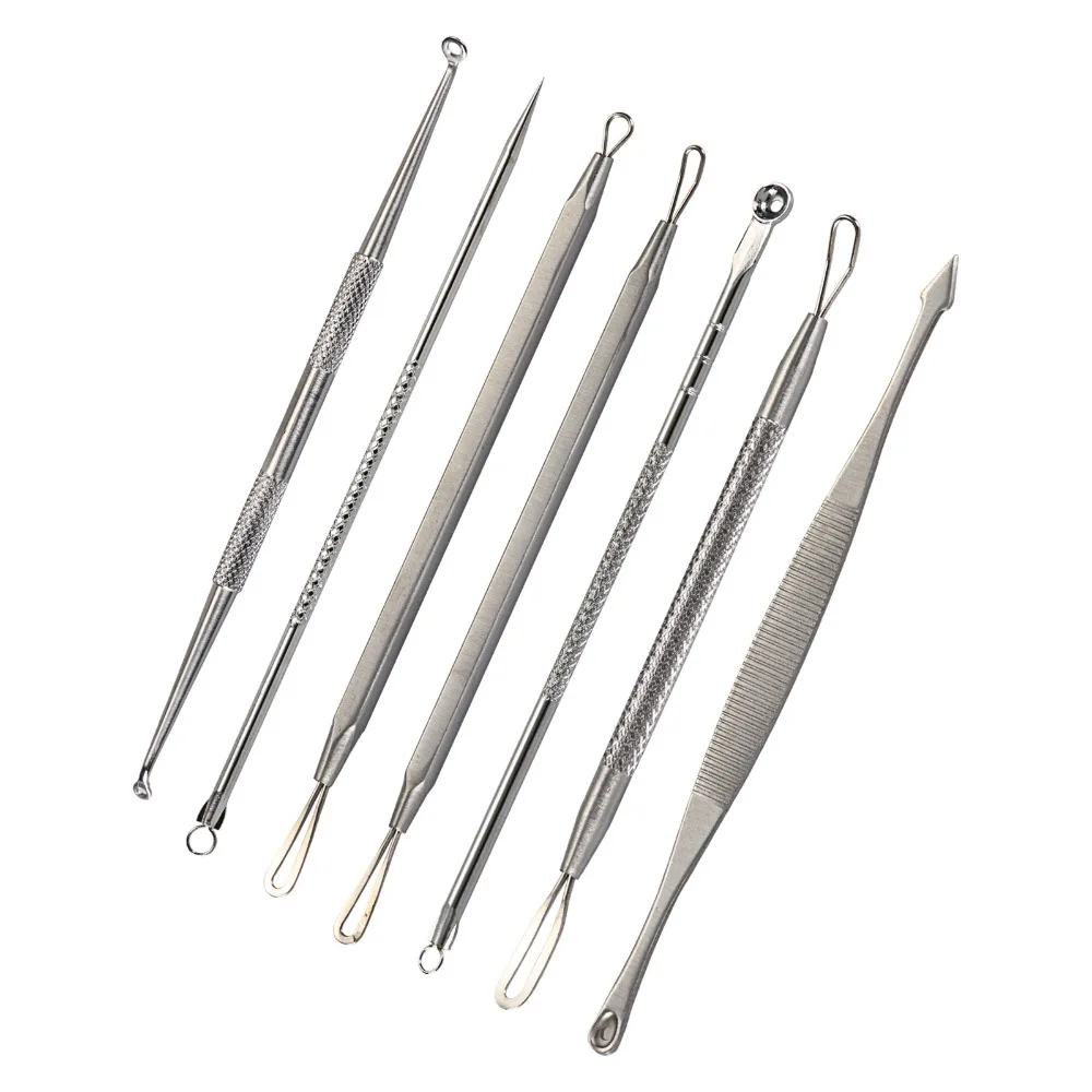 7PCS Tools Acne Blackhead Comedone Removal Loop Double Ended Extractor With Case | Красота и здоровье