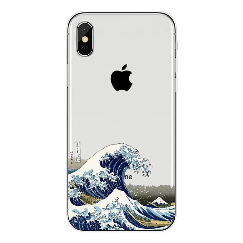 Phone Case Van Gogh starry sky The waves ocean Soft TPU For iphoneX 10 5 5s SE 6 6S Plus 7 8 clear silicone Covers |