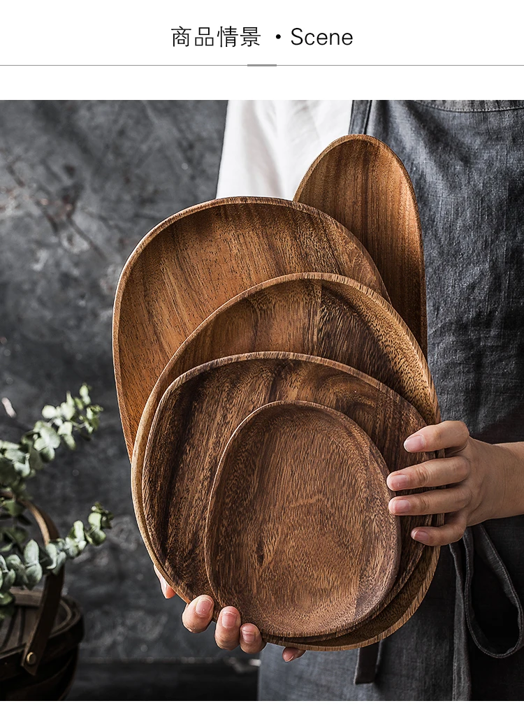 Цельная деревянная тарелка для торта деревянная сковорода фруктовые блюда сервировка десерта поднос хлеб Орехи закуски чайный поднос тарелки для суши посуда домашний декор