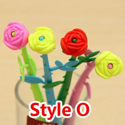 Style O 12 шт/1 лот модные креативные канцелярские принадлежности цветные сладкие Лаки Флора цветы ручка дизайн Шариковая ручка канцелярские принадлежности - Цвет: Style O