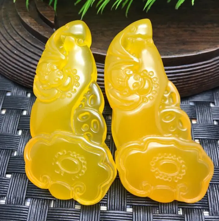 TJP из натурального прозрачного камня Агат халцедон Ganoderma lucidum large Большой