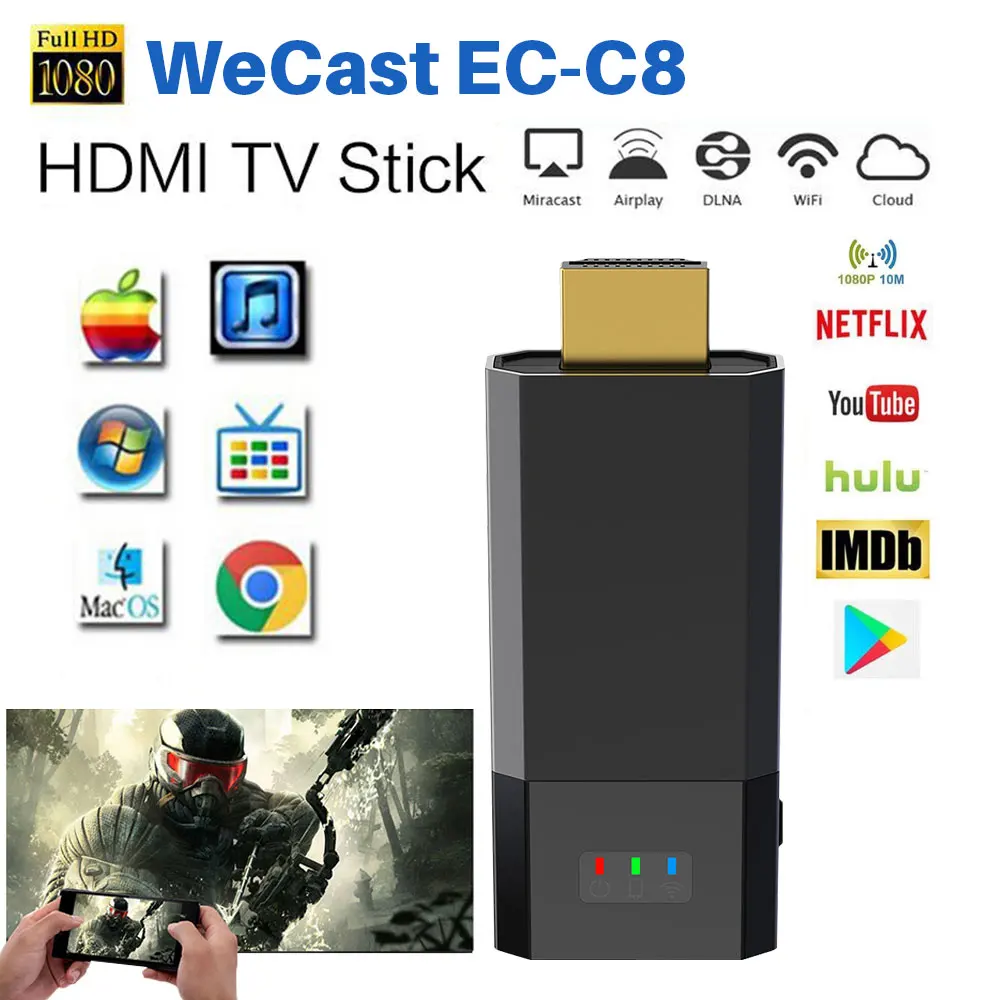 Miracast TV Stick AnyCast для Netflix DLNA Airplay Mirascreen Android HDMI|SmartTV-стики и тюнеры| |