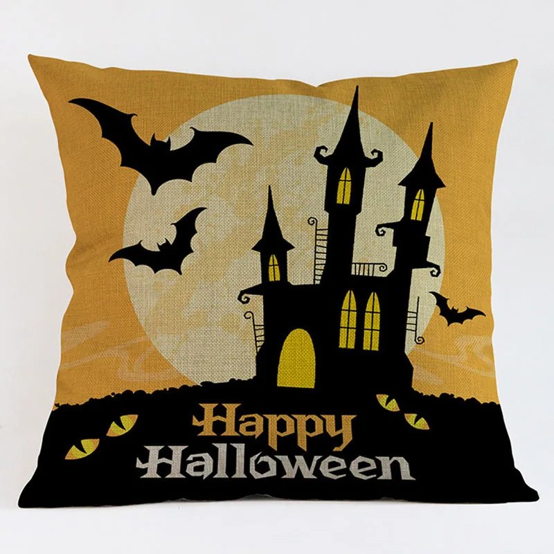 Наволочка с рисунком летучих мышей тыкв на Хэллоуин 45 х45 см|cushion cover|cushion cover