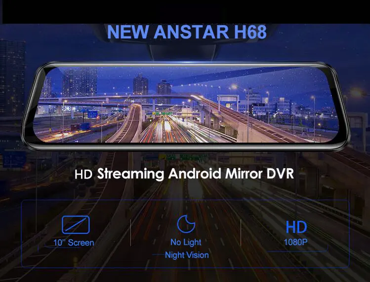 1" 3G Android автомобильный видеорегистратор камера поток зеркало заднего вида HD 1080P ночного видения удаленный монитор видеорегистратор gps Wifi авто регистратор H60