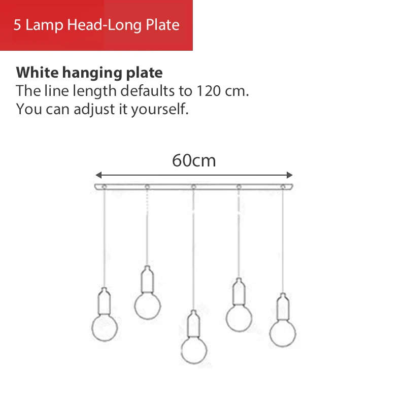 5 Light white plate Подвесной светильник, подвесной светильник из скандинавского стекла, подвесной светильник E27 с лампочкой, светильник для ресторана, барный кран, прикроватная лампа для гостиной, спальни - Цвет корпуса: 5 Light white plate