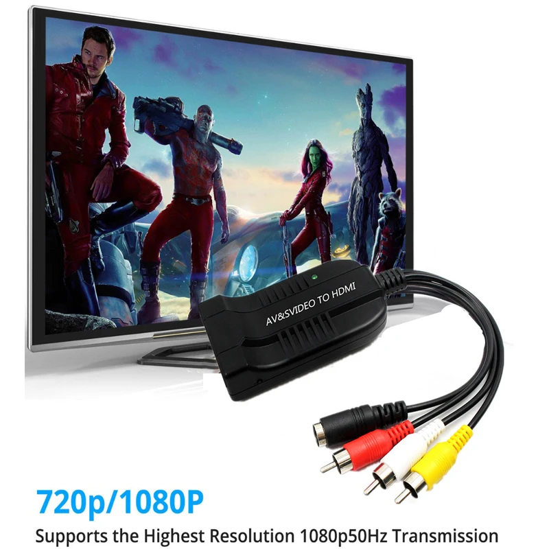 Конвертер CVBS AV SVIDEO в HDMI 5 шт. 1080P HD видео конвертер мультимедийный интерфейс для ТВ