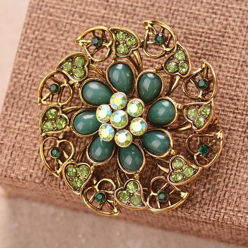 Стразы в стиле ретро бижутерия Винтажная брошь булавки роскошные полимерные