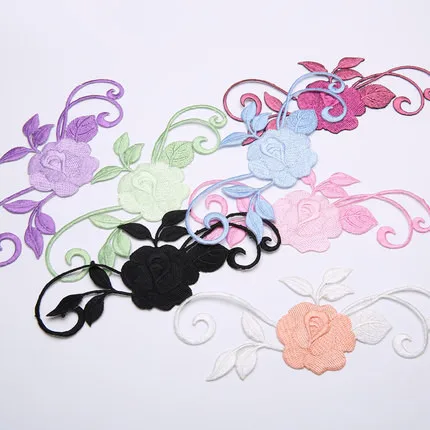 Тканевая нашивка для одежды аппликация макияж отверстия палочка вышивка цветок королева с жвачкой ручные