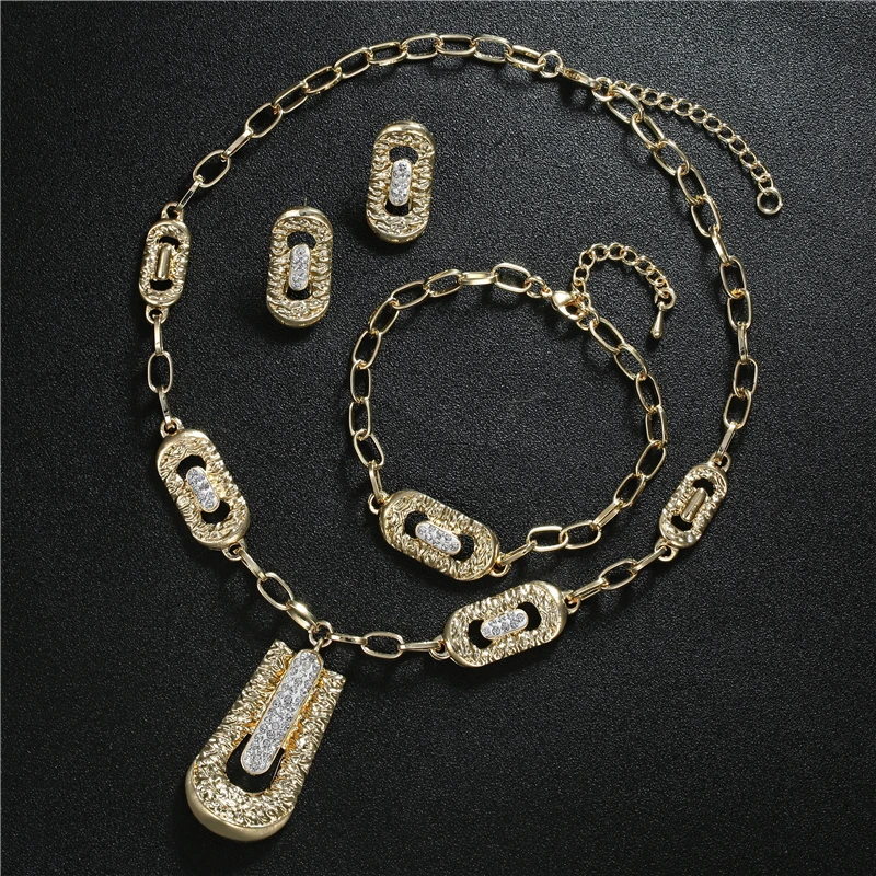 BTSETS африканские бусы комплект ювелирных изделий Имитация кристаллов Дубай