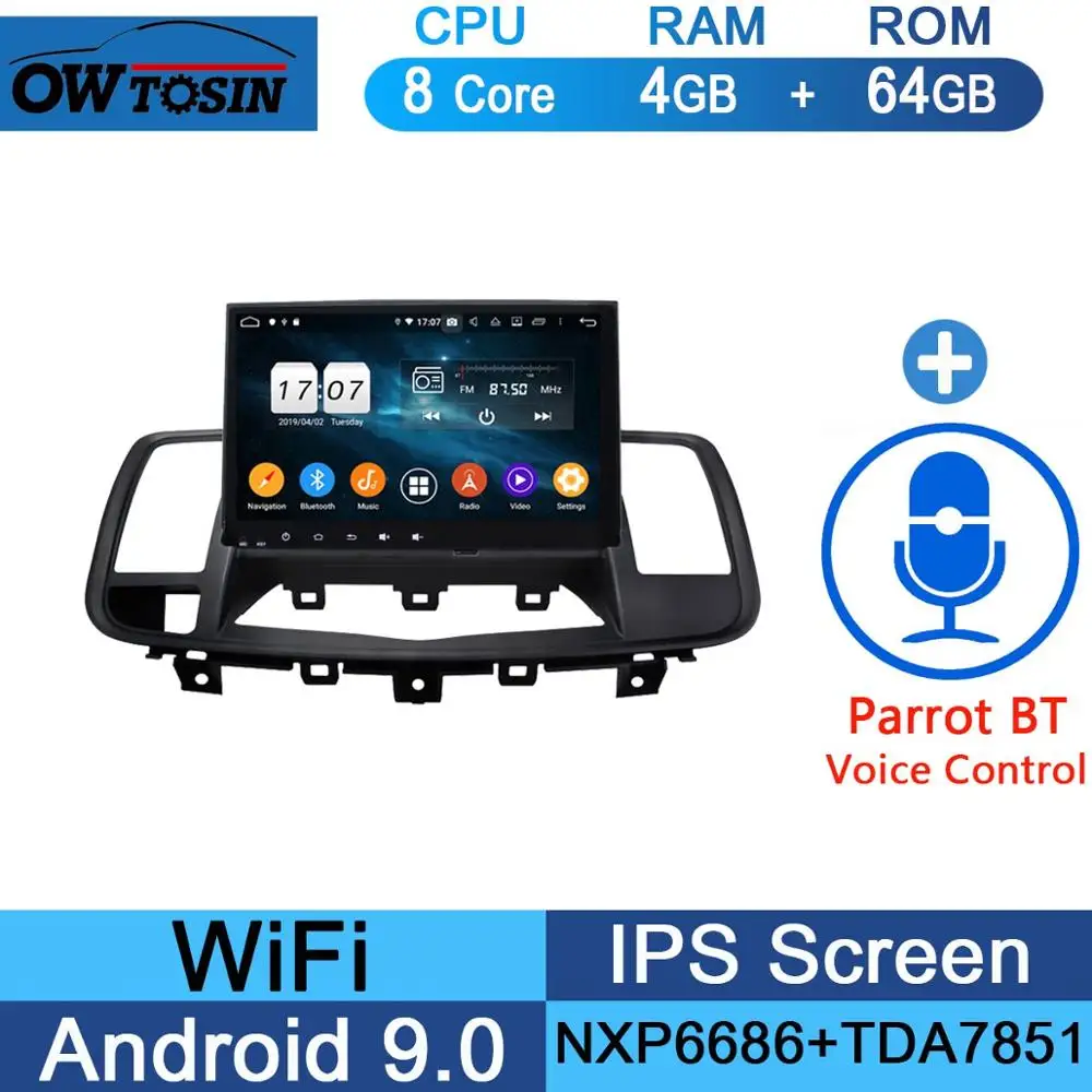 64G Parrot BT " ips 4G Android 9,0 Восьмиядерный 4 Гб+ 64 ГБ Автомобильный мультимедийный плеер для Nissan Teana j32 2008-2013 gps Navi Радио стерео DSP CarPlay - Цвет: 64G Parrot BT