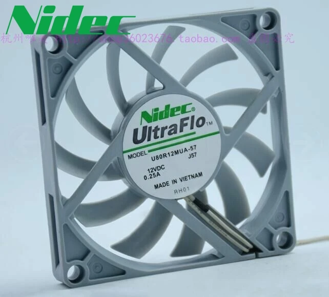 Оригинальный Nidec U80R12MUA-57 ultraflo 8010 80 мм 8 см 80*80*10 12 В 0.25A Super Silent вентилятор охлаждения