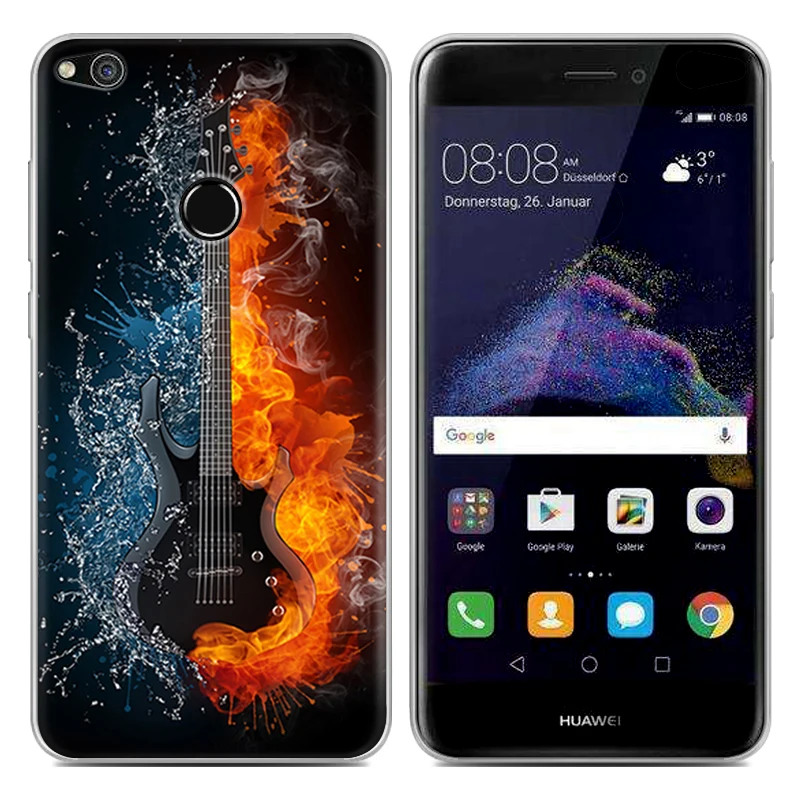 Для Huawei P8 Lite 2017 5.2 &quotСиликоновая Краска Мягкий ТПУ Телефон Дело Задняя Крышка Ascend