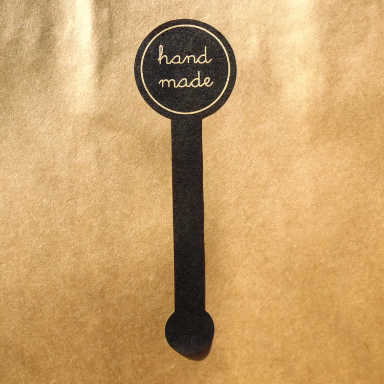 100Pcs Long Style HAND MADE Black Handmade Cake Packaging Sealing Label Kraft Sticker Baking DIY Gift Box Stickers M1201 сумка для города aralia style hand made bbyg286