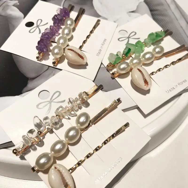 3 шт./компл. заколка для волос в стиле барокко океана нестандартная полимерная с