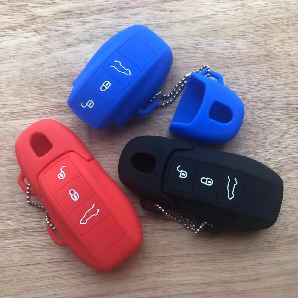 Силиконовый чехол для ключей держатель Porsche Panamera Cayenne 911 Boxster 3 кнопки Cayman Macan|key case