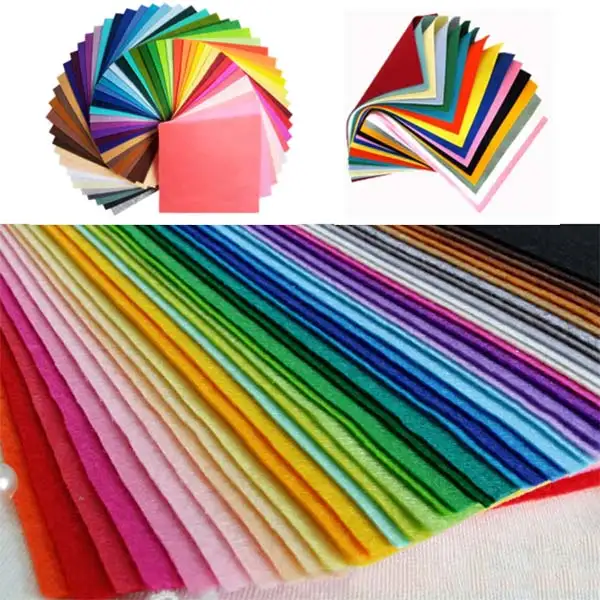 Популярно 10 шт Толщина 1 мм Полиэстеровая ткань PatchworkFelt Лоскутная Ткань для DIY