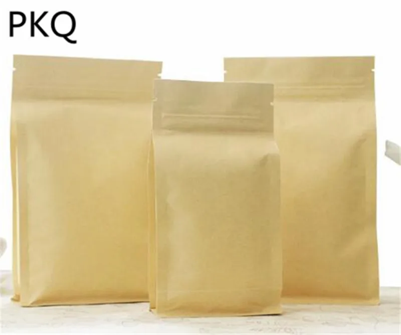 10x20 см коричневый стоячий мешок крафт бумаги с замком для упаковки закуска Гайка