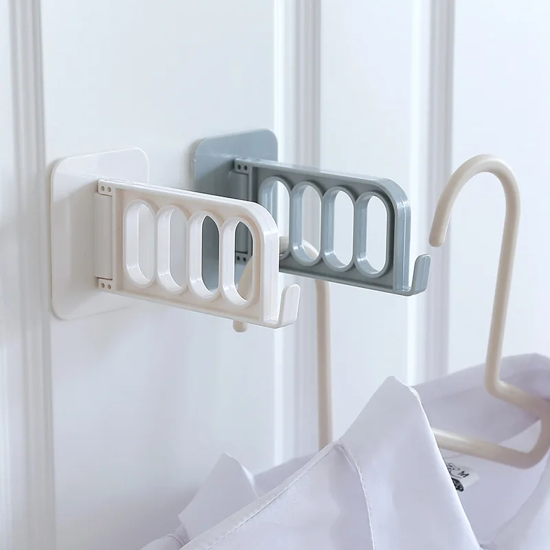 

Seamless Plastic Hanger Hooks Wall-mounted Clothes Storage Rack Wall Multifunctional Folding Sticky Hook