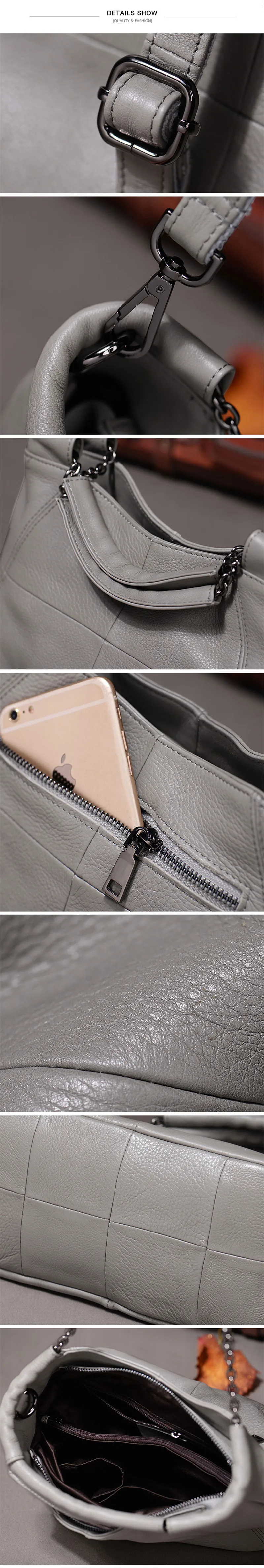 Pyaterochka Ladies Real Leather Handbags Patchwork Bucket Solid Luxury Crossbody Bag Fashion Women High Quality Small Totes