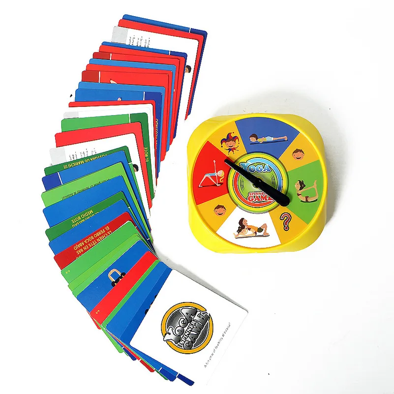 

New Yoga Pose Cards Flexibility Balance Spinner Game Indoor Sport Toy Fun Social Interaction Toys kids Ability Skill Gift
