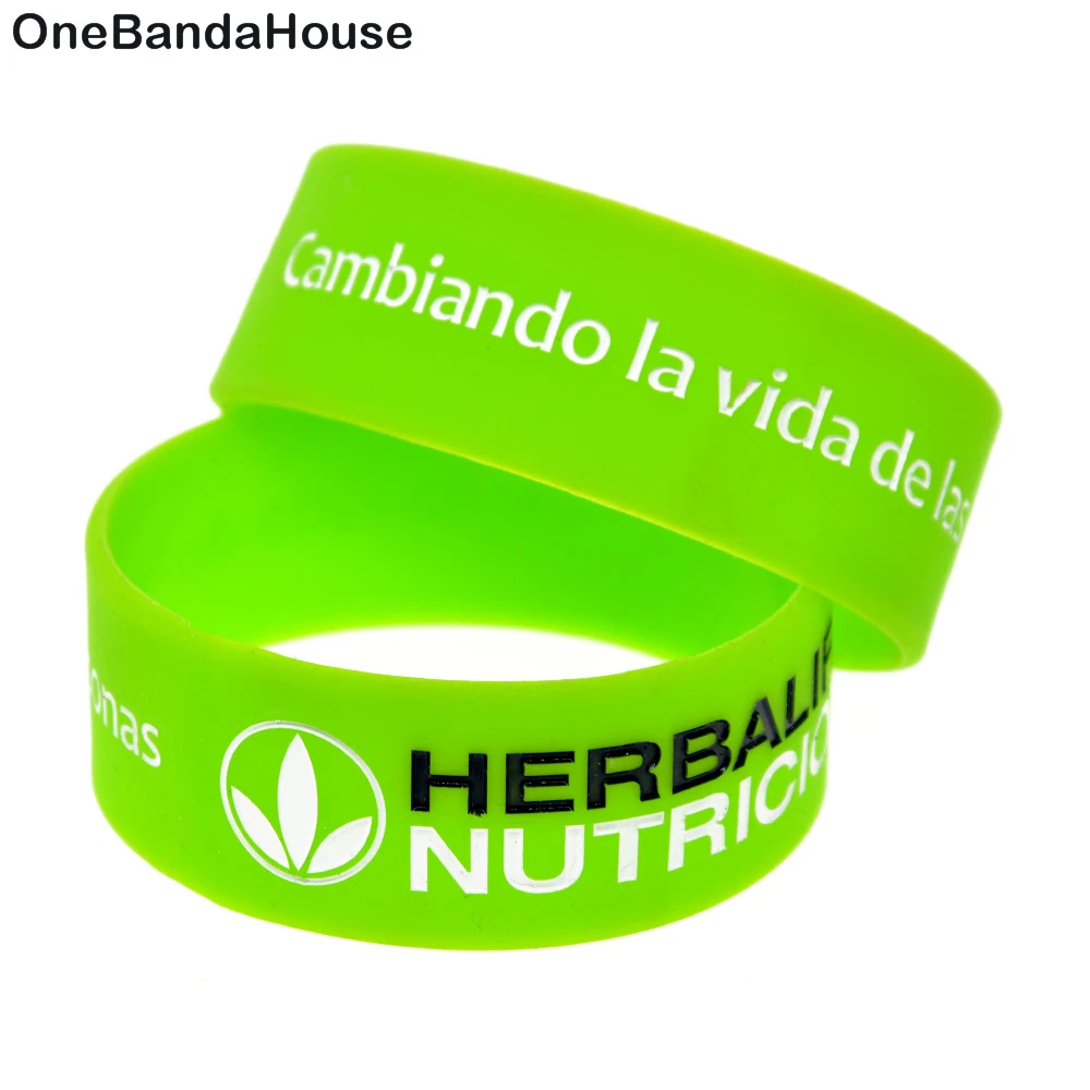 OBH 1 шт. Cambiando ла вида de las personas Wristband Силикона шириной в один дюйм черно