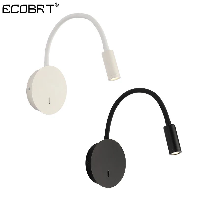 ECOBRT светодиодный настенный ручка лампы Переключатель современная спальня