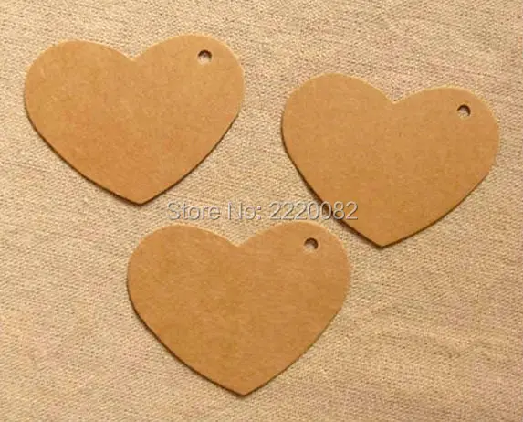 

Free shipping in stock blank tag 350gsm craft paper6.5x5cm 400 pcs a lot gift tag/paper card hang label/heart shape tag