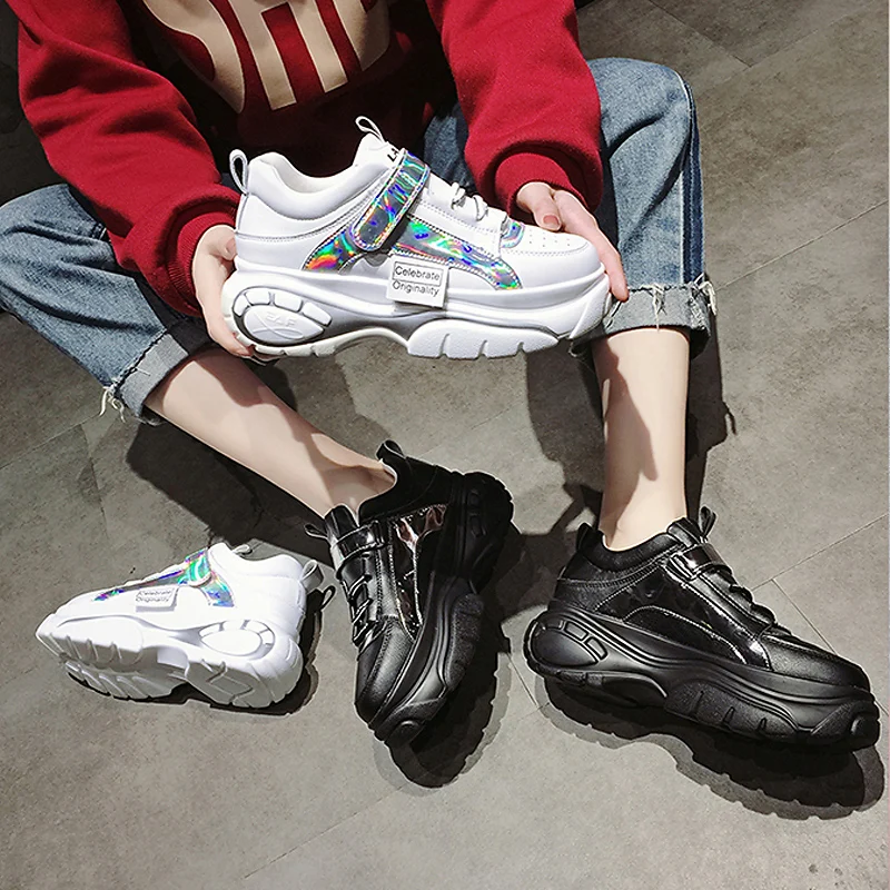 Шикарные женские кроссовки на платформе повседневная обувь женская высоком